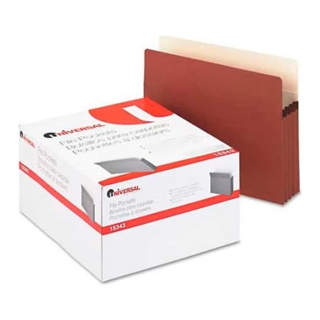 Universal Universal 3-1/2" Expansion File Pockets, Straight Tab, Letter, Redrope/Manila, 25/Box 15343